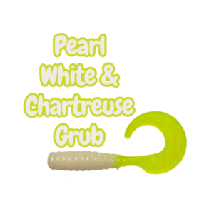 Pearl White & Chartreuse 1.75” Curly tail grub