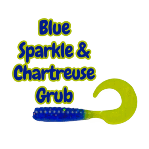 Blue Sparkle & Chartreuse 1.75” Curly tail grub