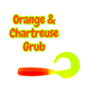 Orange & Chartreuse 1.75” Curly tail grub