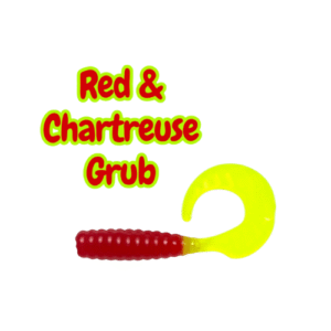 Red & Chartreuse 1.75” Curly tail grub